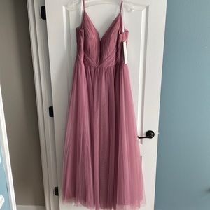 Revelry Tulle Penelope Bridesmaid / Prom Dress Size 18 NWT - Dusty Rose/Peony
